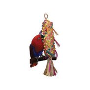 Happy Beaks Extra Large Rainbow Cotton Rope Boing with Bell