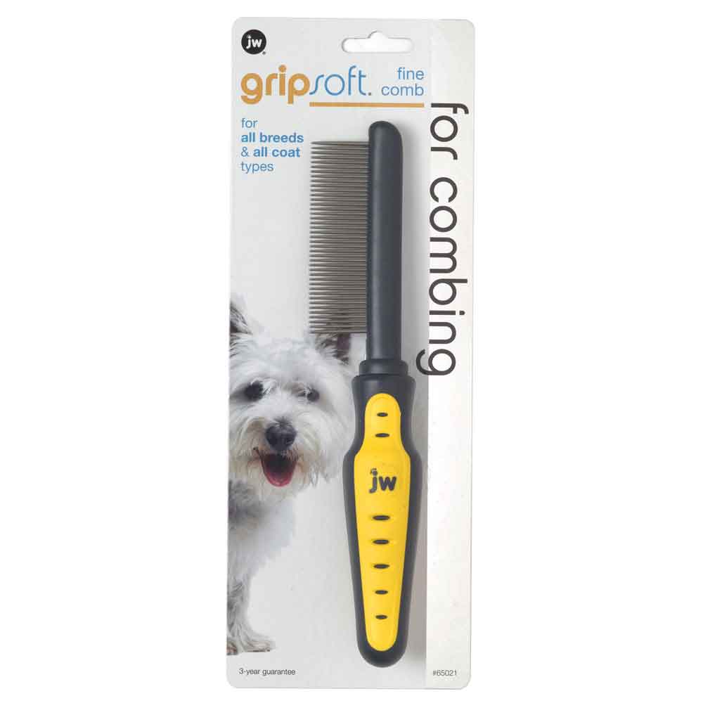 JW Grip Soft Fine Pet Comb For Dogs & Puppies