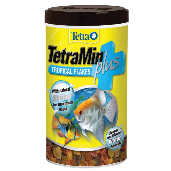 Tetra TetraMin Plus Tropical Flakes 7.06 Ounces Nutritionally Balanced Fish  Food With Added Shrimp (77243)