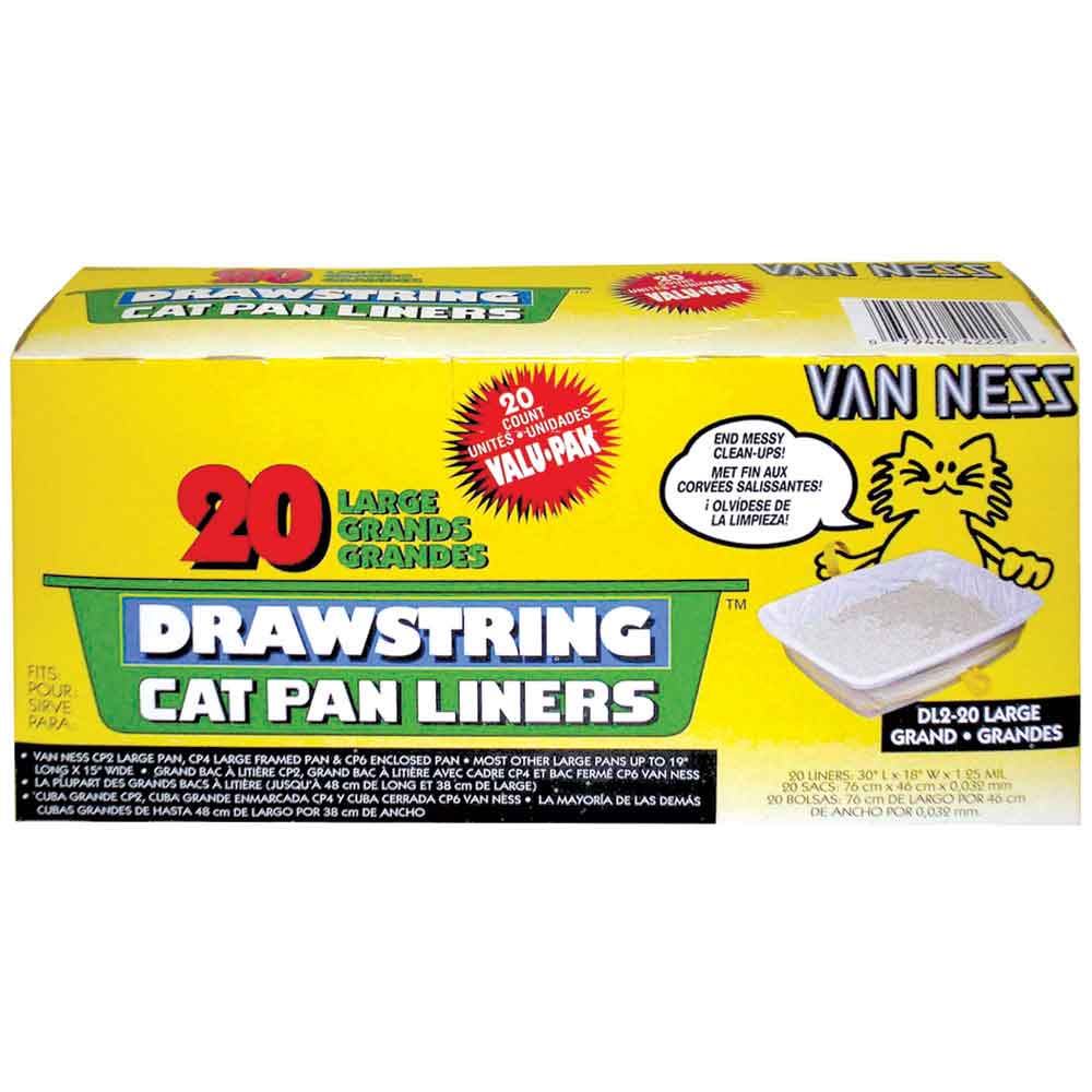 Van Ness Drawstring Cat Pan Liners Lg 20 pk