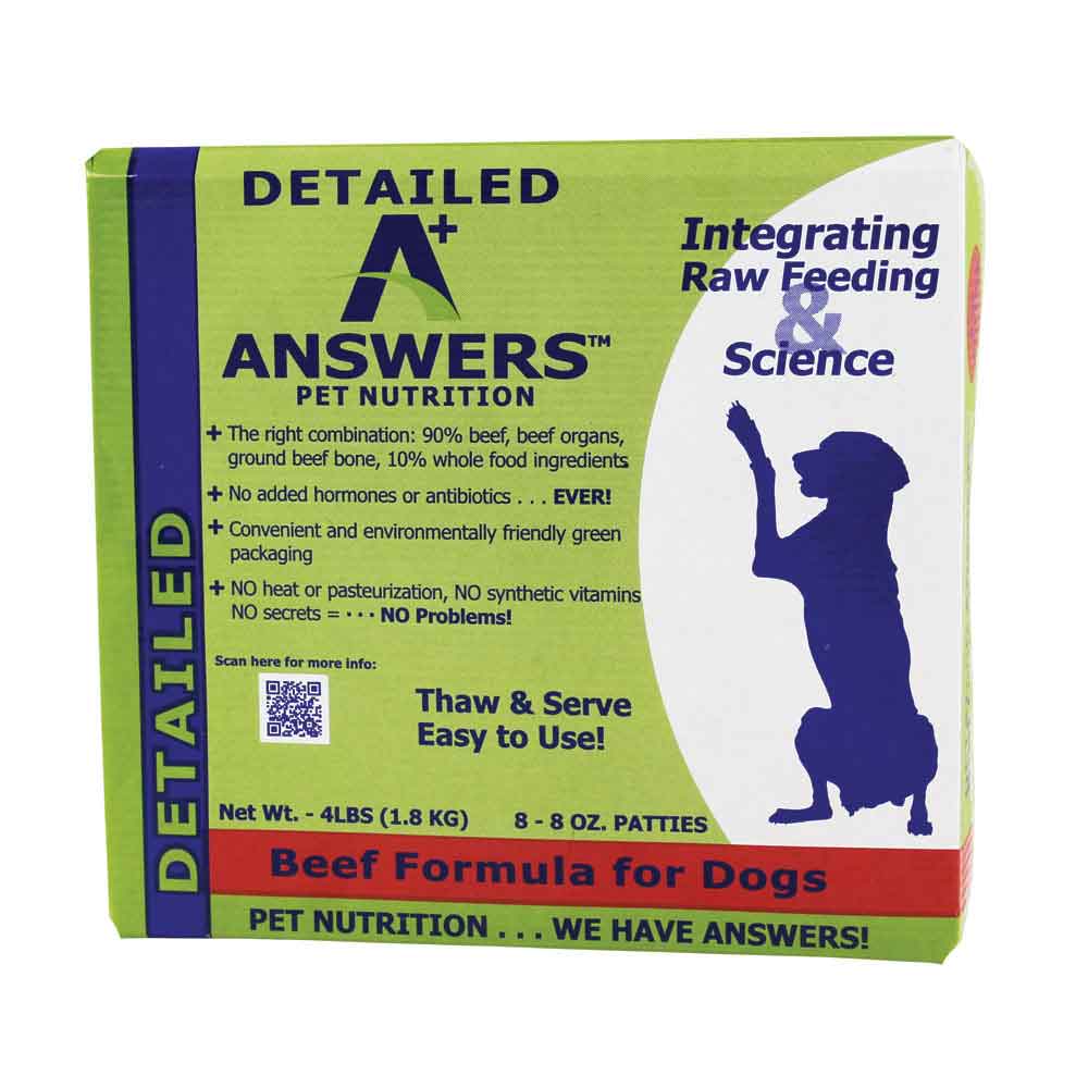 Detailed Answers Beef Patties Dog Food 8 oz
