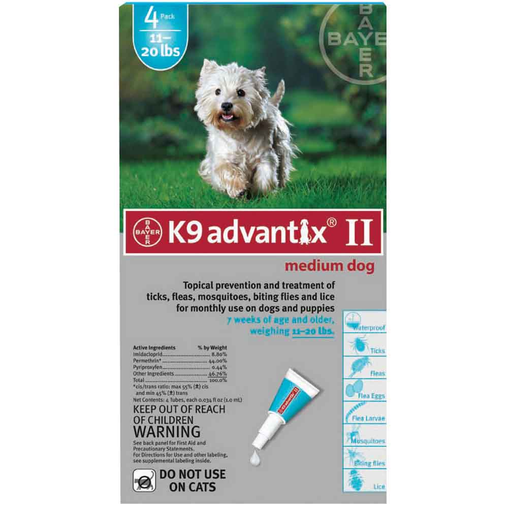 K9 Advantix II for Dogs Teal 11 to 20lbs 4pk