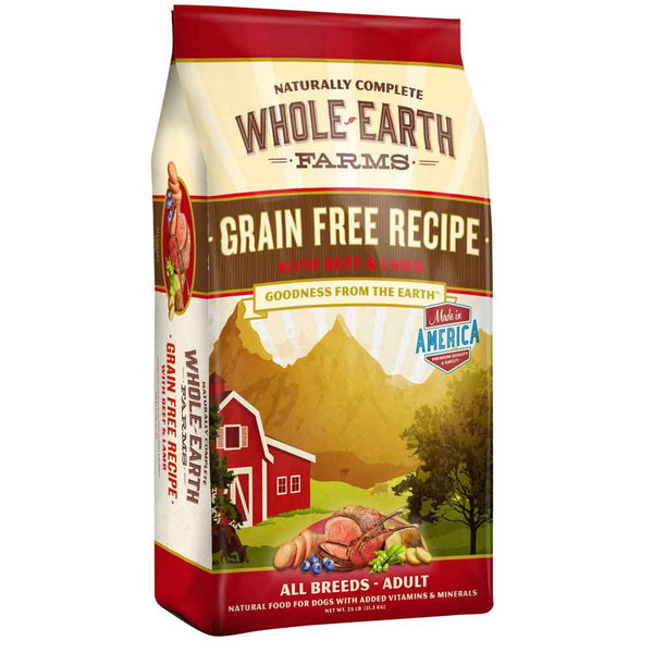 Whole Earth Farms Grain Free Beef/Lamb Dog Food-25lb