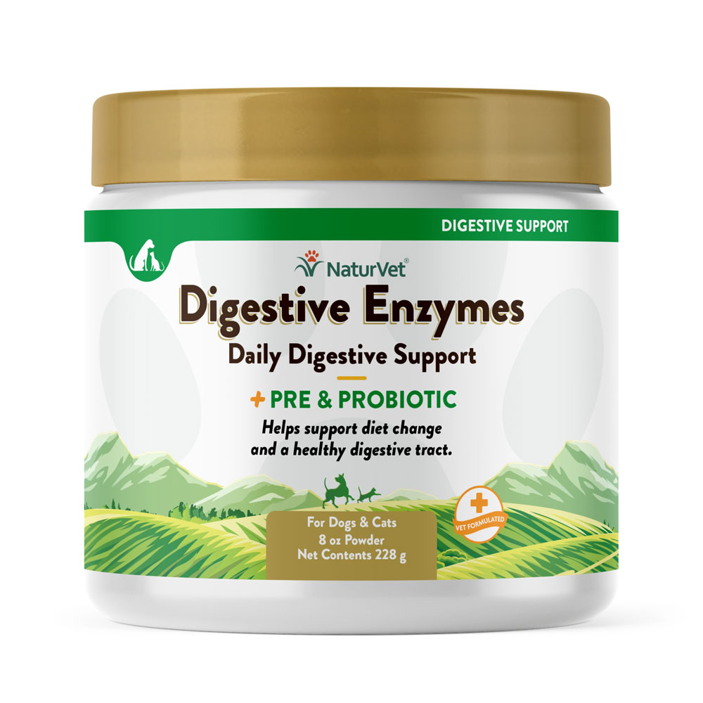 NaturVet Digestive Enzymes w/ Pre & Probiotics Powder 8 oz.