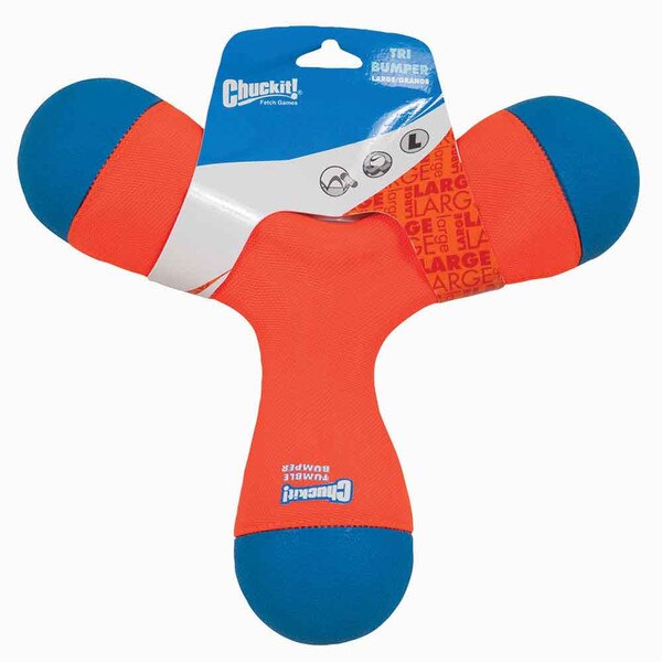 Chuckit! TriBumper Dog Toy Large Orange & Blue