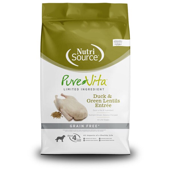 Pure Vita Duck & Green Lentils Dog Food 25 lb.
