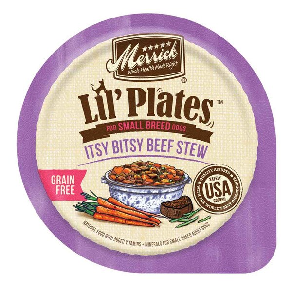 Merrick Dog Food Lil Plates Cups GF Itsy Bitsy Beef Stew 3.5 oz