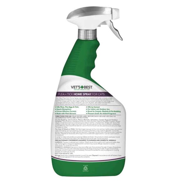 Vet's Best Flea & Tick Home Spray for Cats - 32 oz | thatpetplace.com