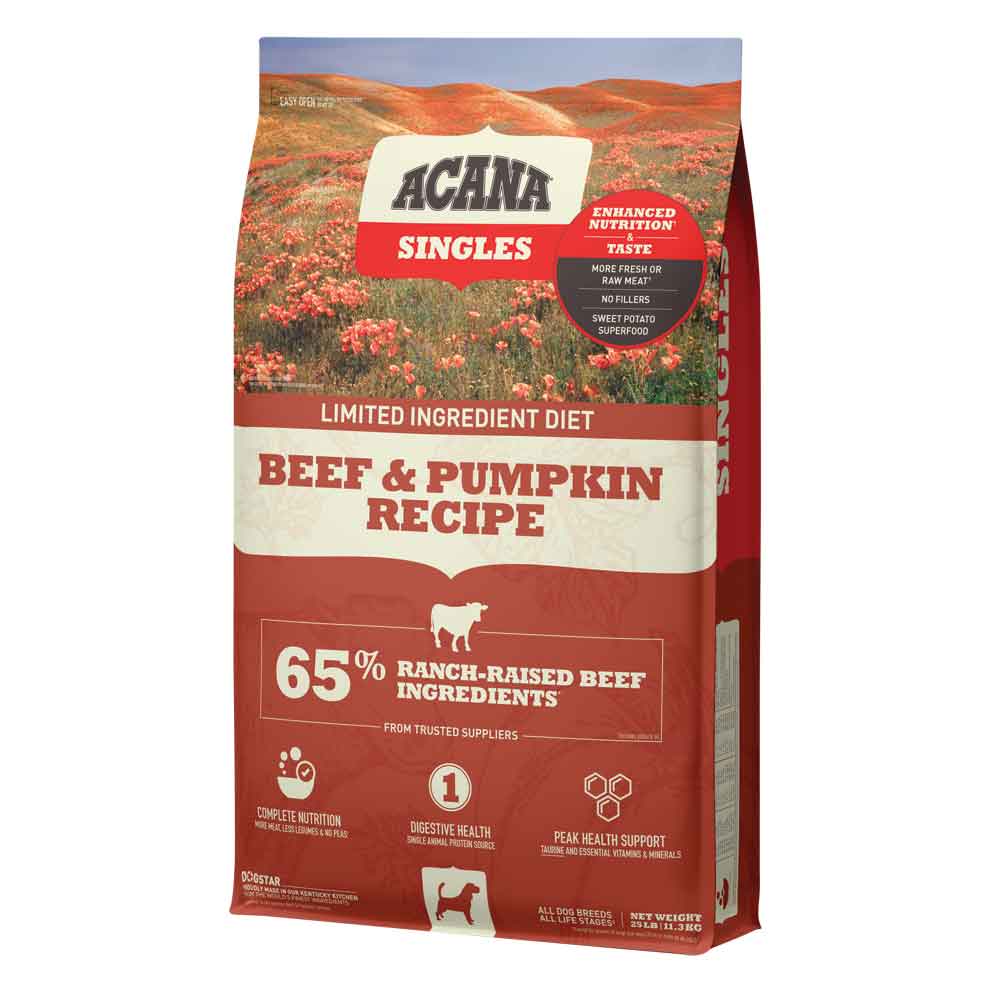 Acana Singles LID Dog Food Beef & Pumpkin 25 lb