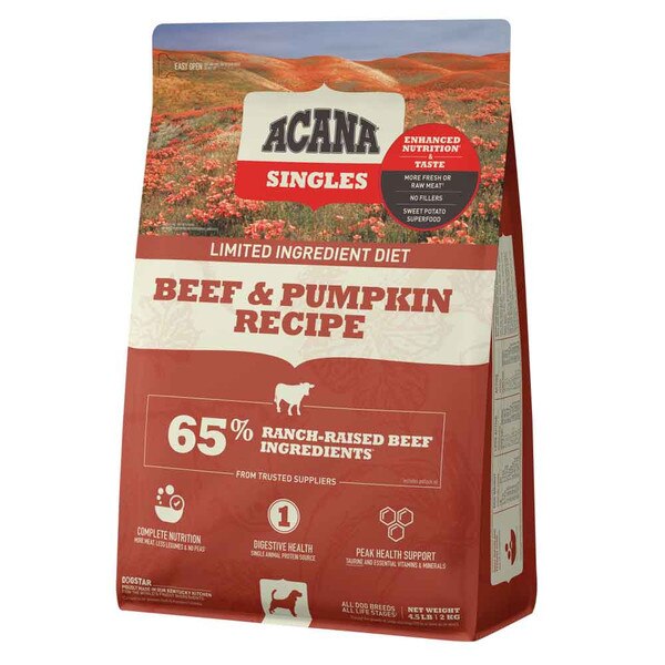 Acana Singles LID Dog Food Beef & Pumpkin 4.5 lb