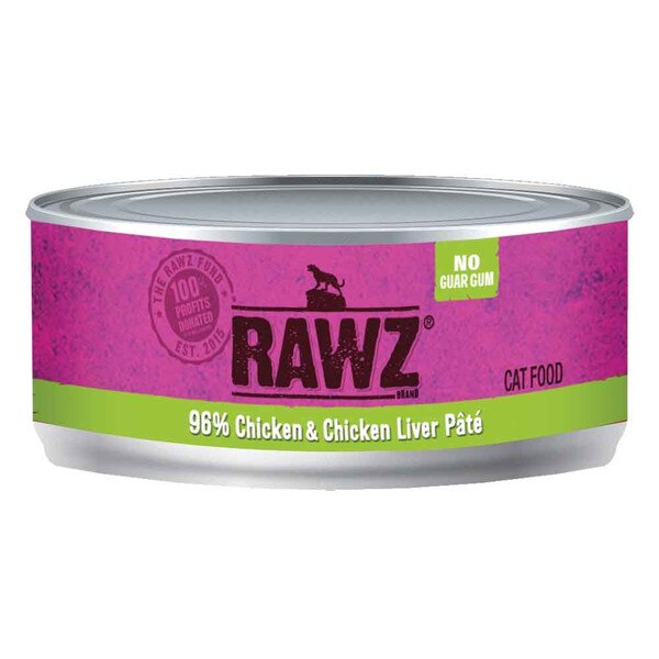 Rawz Cat Food 96 Chicken & Chicken Liver 5.5 oz
