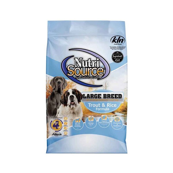 NutriSource - Large Breed Adult Dog Trout & Rice - 30 lb ...