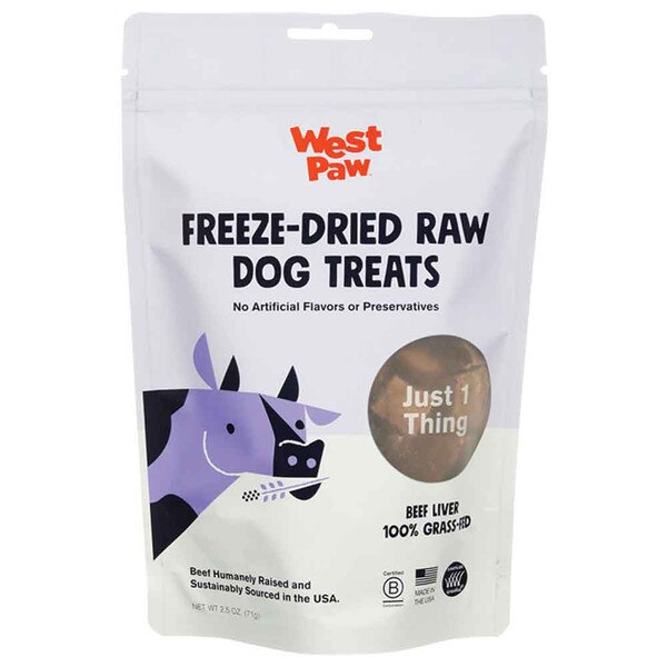 West Paw Freeze Dried Raw Dog Treat Beef Liver 2.5 oz