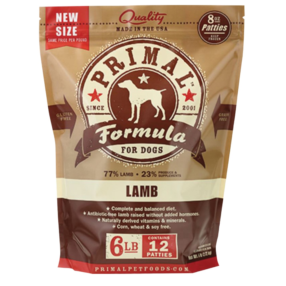 Primal Dog Food Frozen Patties Lamb 6 lb