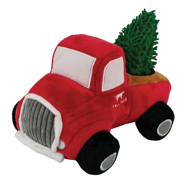 Tall Tails Dog Toy Plush Red Truck w Tree