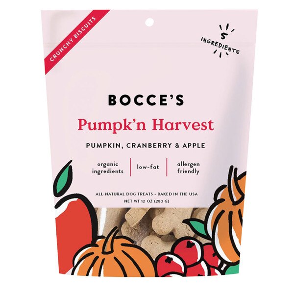 Bocces Small Batch Dog Treats Pumpkn Harvest 12 oz