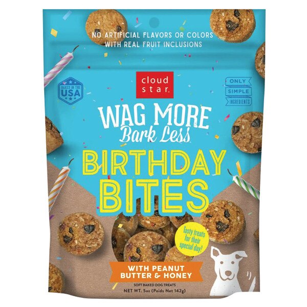Cloud Star Dog Treats Birthday Bites PB & Honey 5 oz