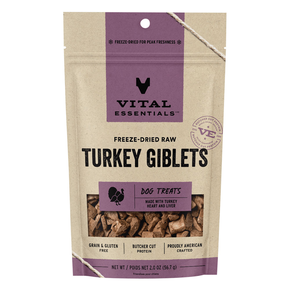 Vital Essentials Dog FD Treats Turkey Giblets 2oz