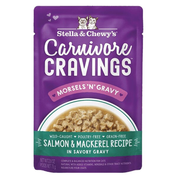 Stella & Chewy Cat Food Carnivore Gravy Slmn/Mkrl 2.8oz