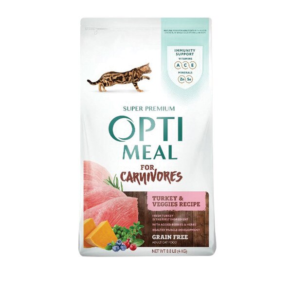 OptiMeal GF Turkey & Veggies Cat Food 3.3lb.